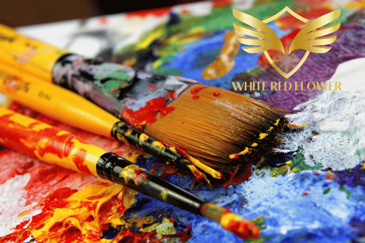 Malowanie obrazu white red flower Michal Kilian