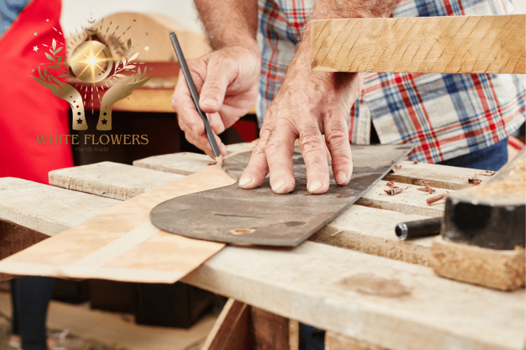 White flowers prace ręcznie stworzone